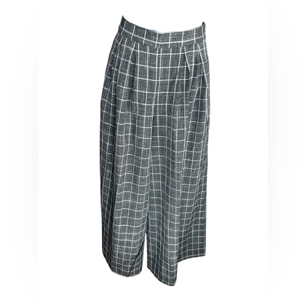 FT INC women’s plaid wide leg black high waist pants size M preloved